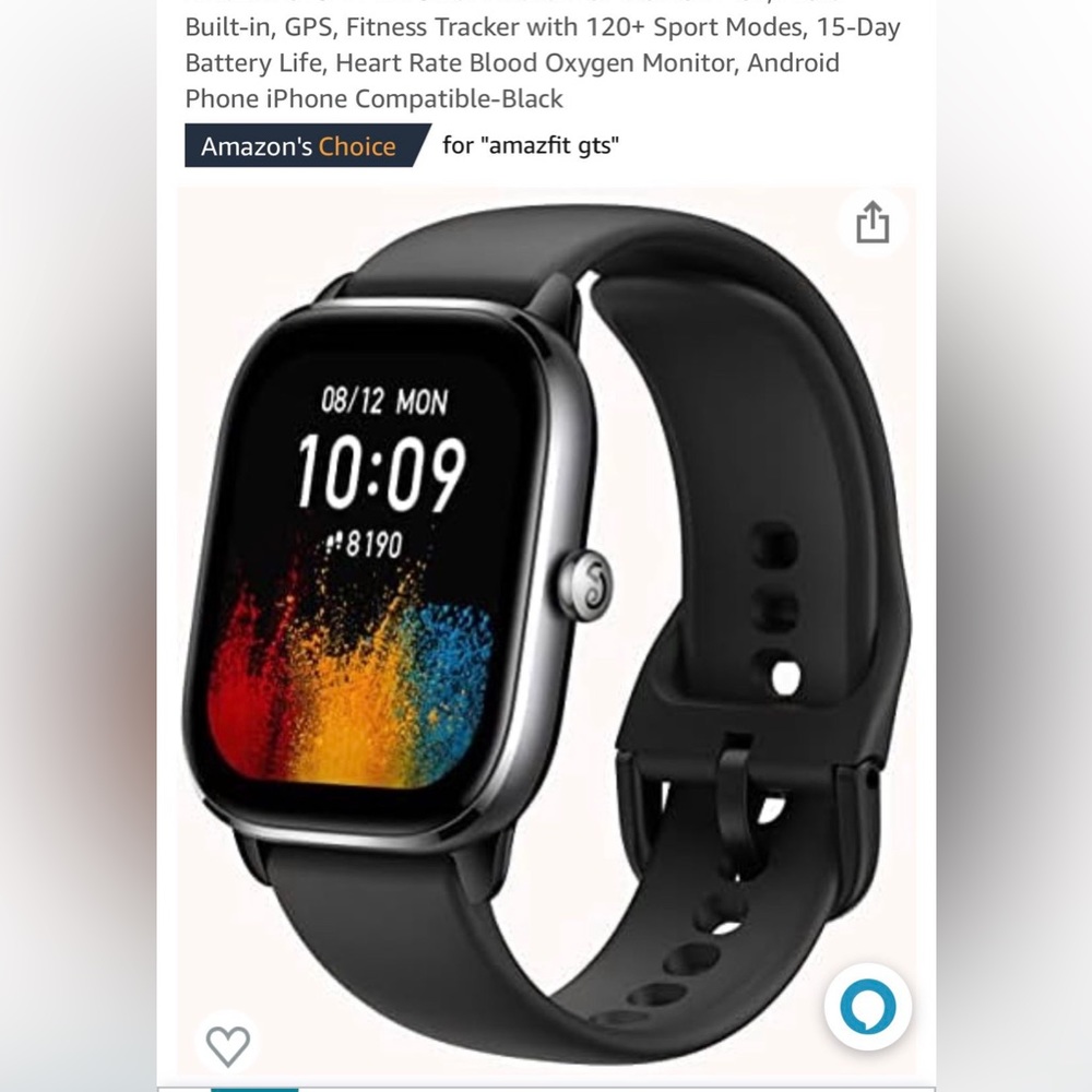 AMAZFIT GTS 4 mini smartwatch.